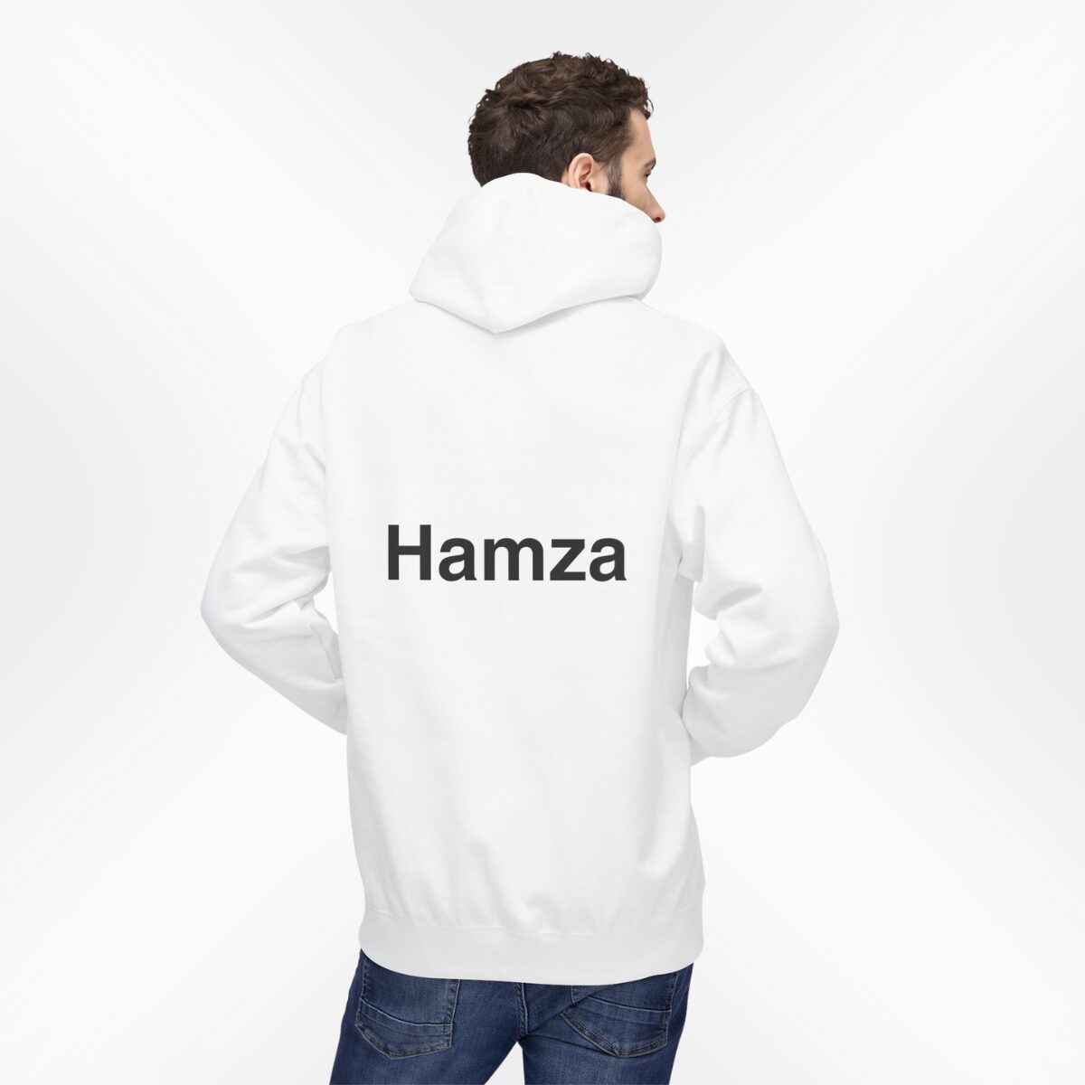 Back Name Hoodie White