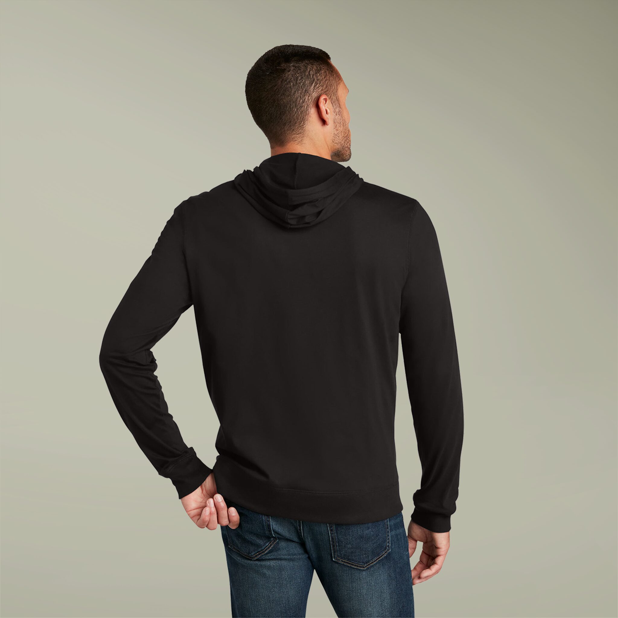 Black Zipper Hoodie for Men