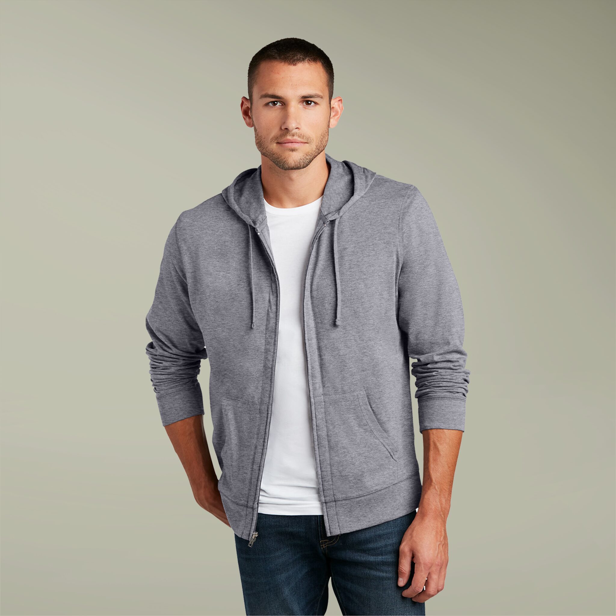 Grey Zipper Hoodie (Unisex)