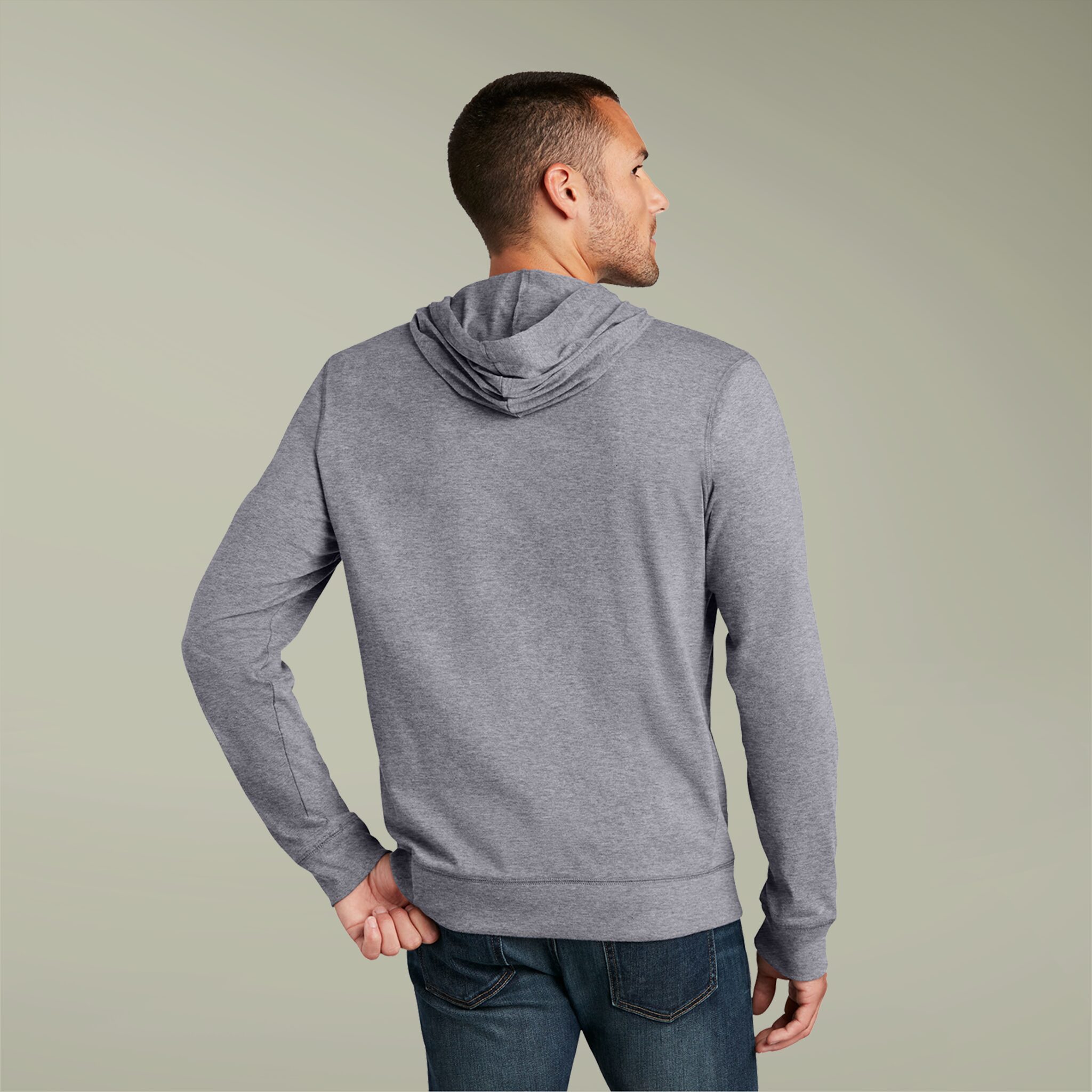 Grey Zipper Hoodie for Men