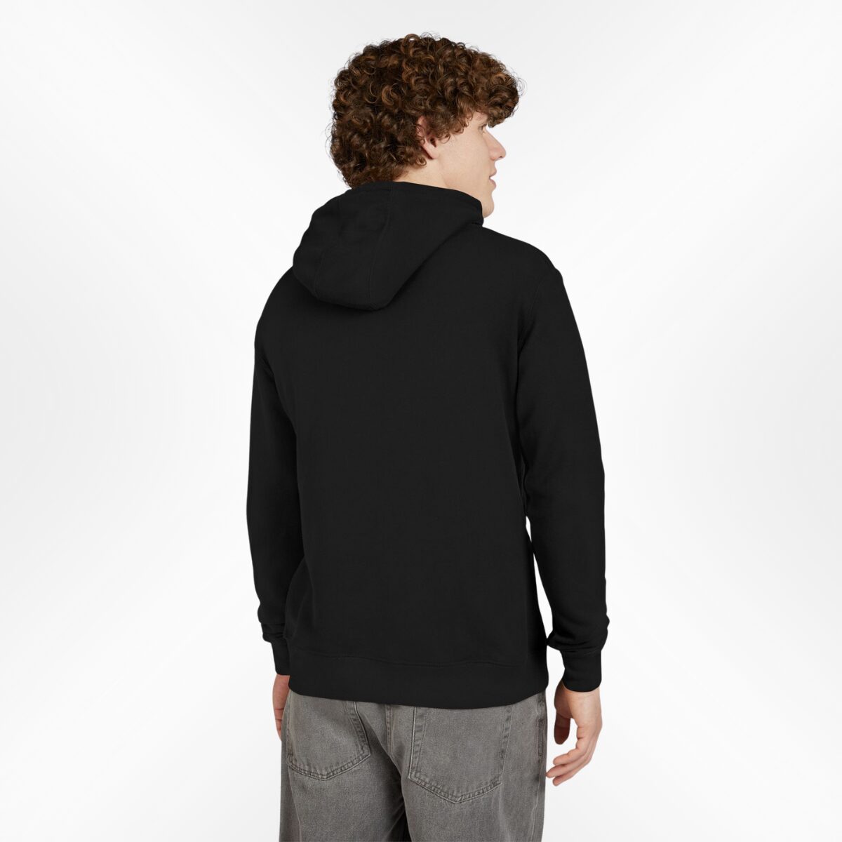 Plain Black Hoodie Back