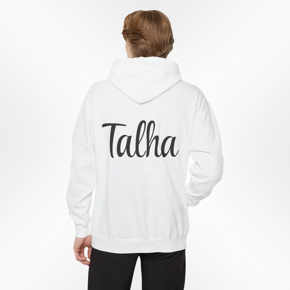 White Name Hoodie back