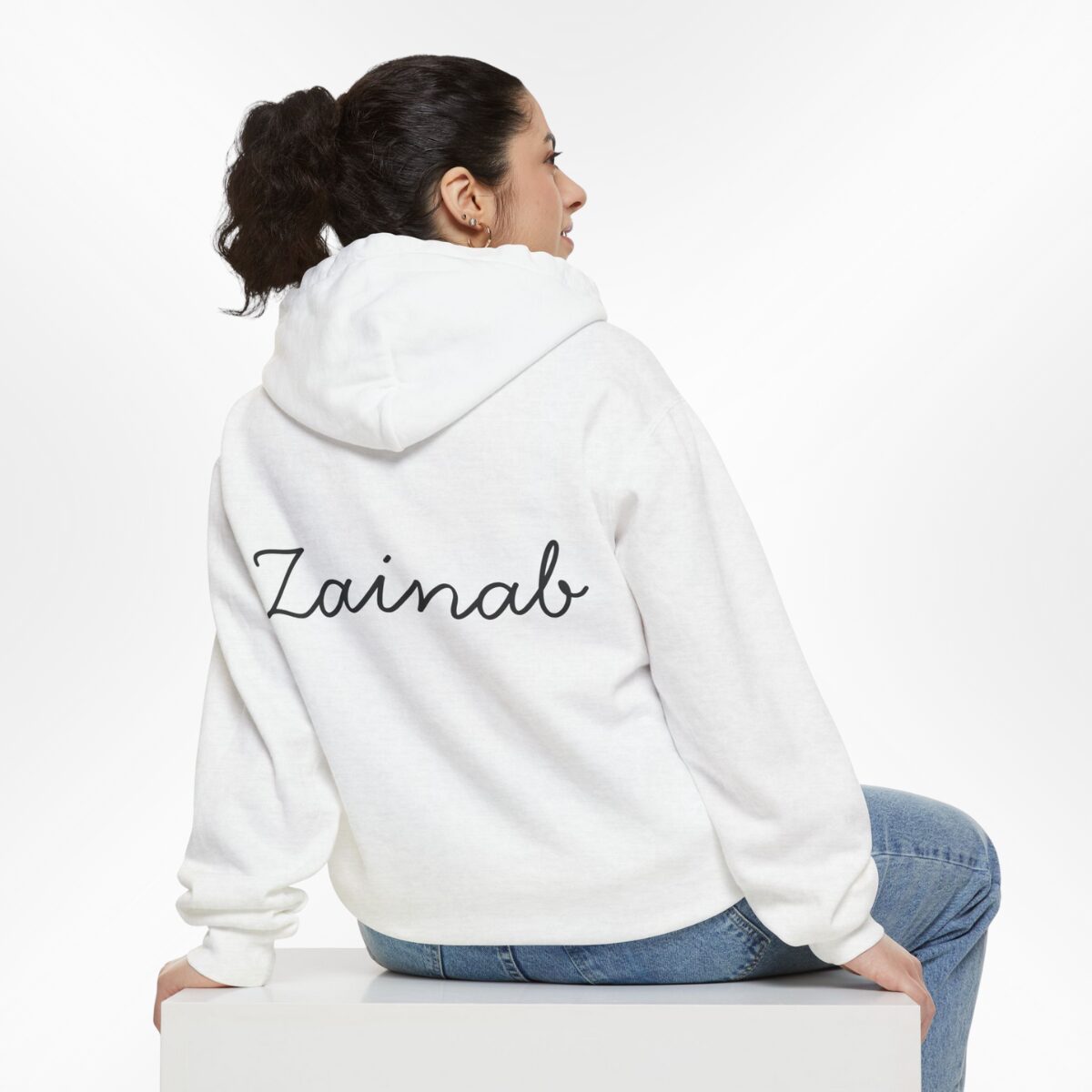 White Name Hoodie for Women